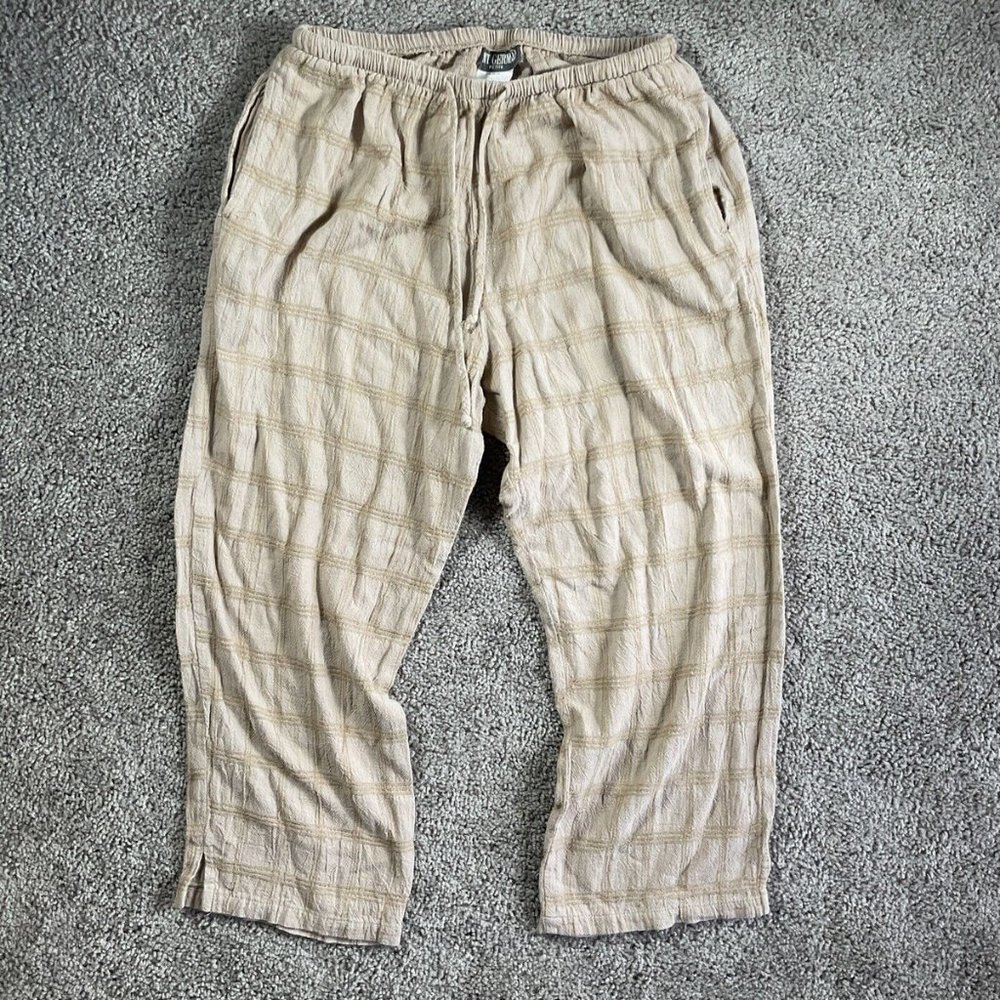 Saint Germain Paris women's pants brown Lounge Tan size PL Cotton Rayon Comfy